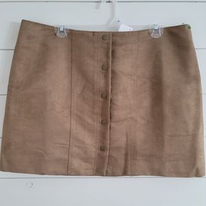 Faux suede, tan, skirt